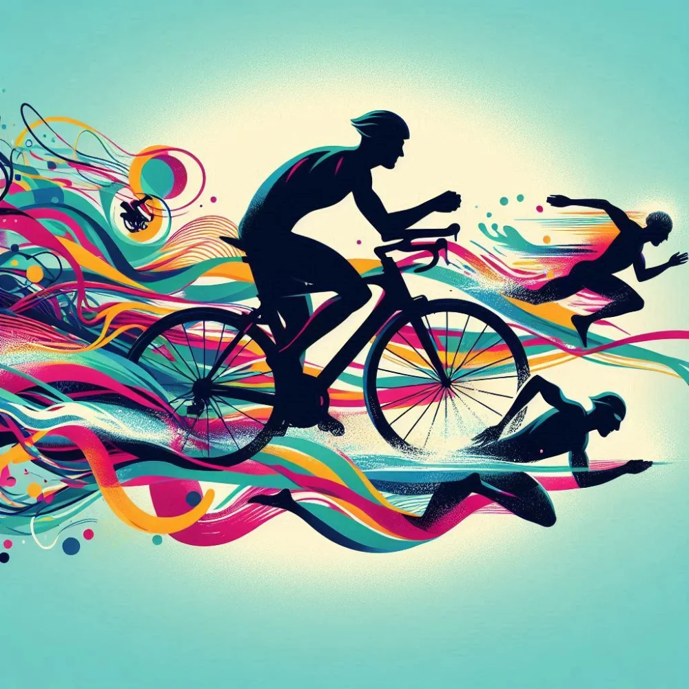 Triathlon sports dynasty illustration